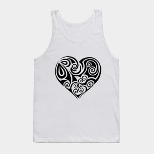 Image: Heart, Spirals (black) Tank Top